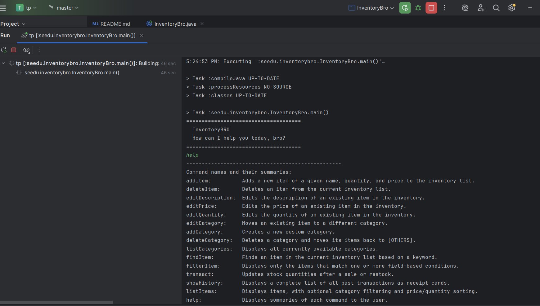 InventoryBRO command list